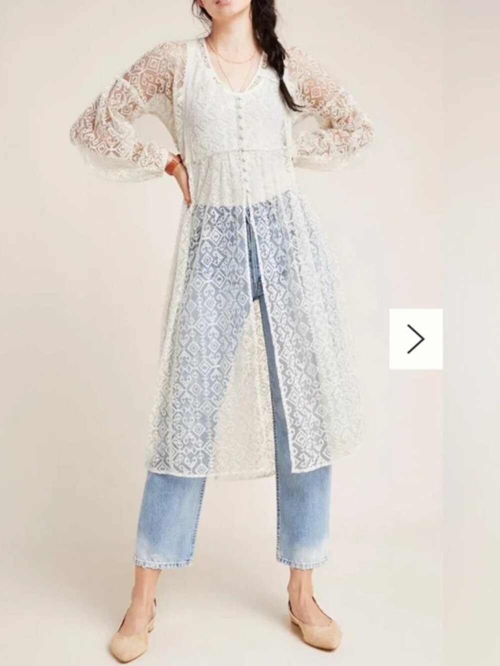 Anthropologie Maeve San-Michel Lace Duster NWT L